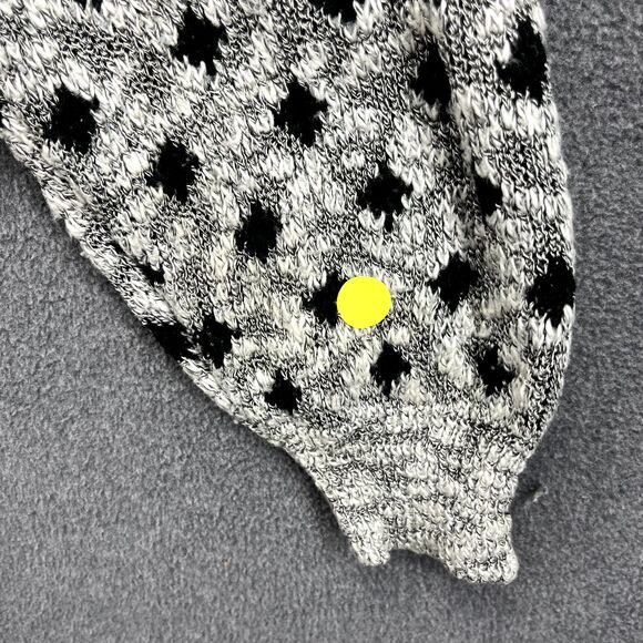 Design Studio Sweater Womens Medium Gray Black dots Cardigan Knit preppy - Picture 14 of 15